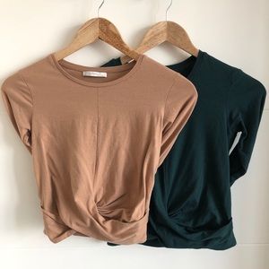 2 long sleeved crop tops (Zara)
